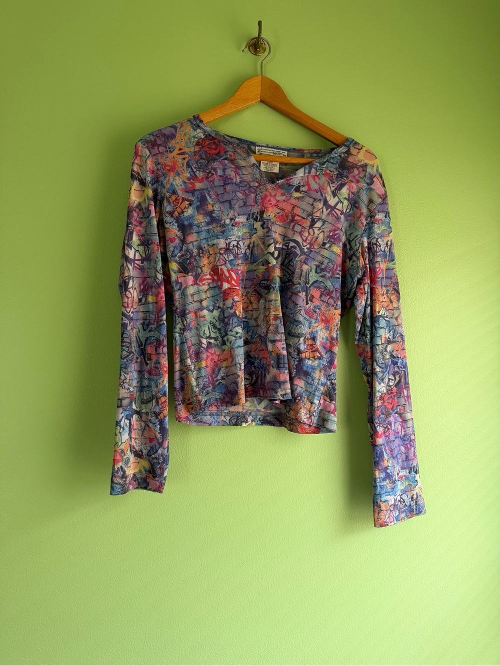 Self Esteem Multicolor Abstract Long-Sleeve Tee